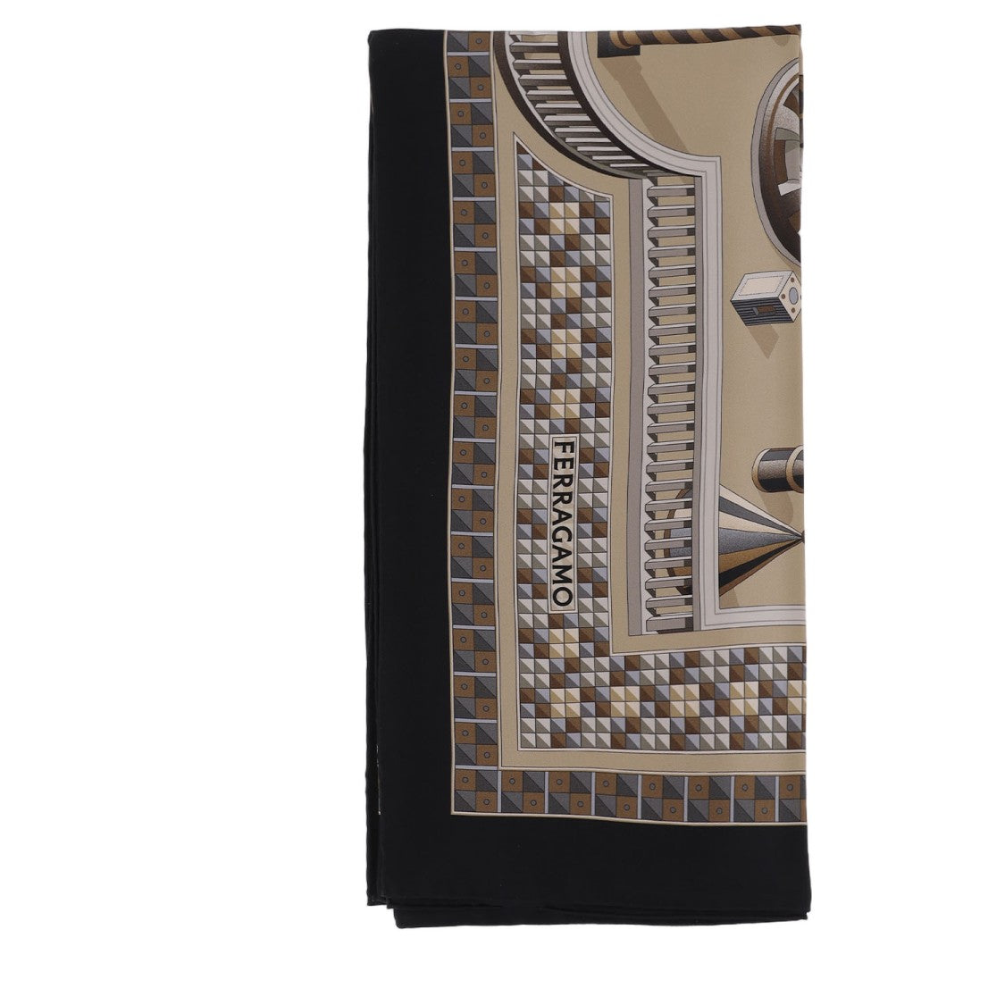Salvatore Ferragamo Square Silk Scarf With Nadir Print Design