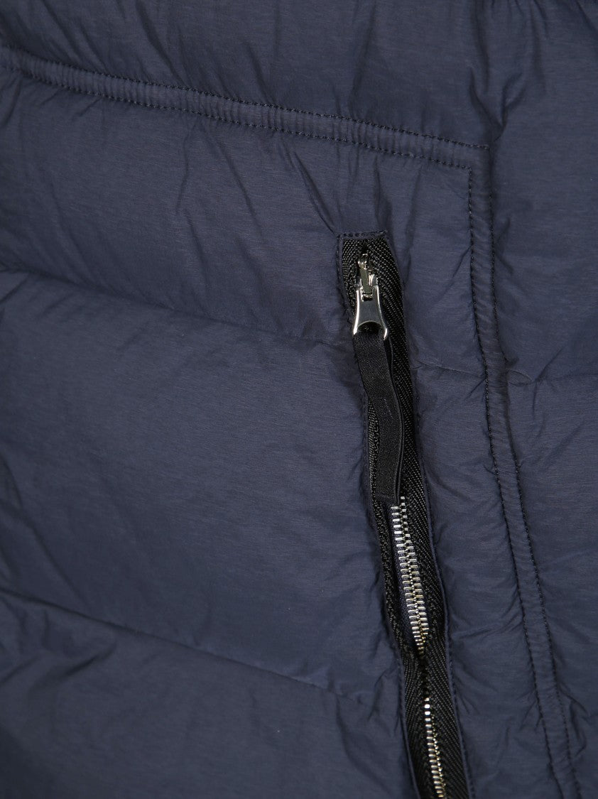 Stone Island Quilted High-Collar Sleeveless Jacket With Zip Closure