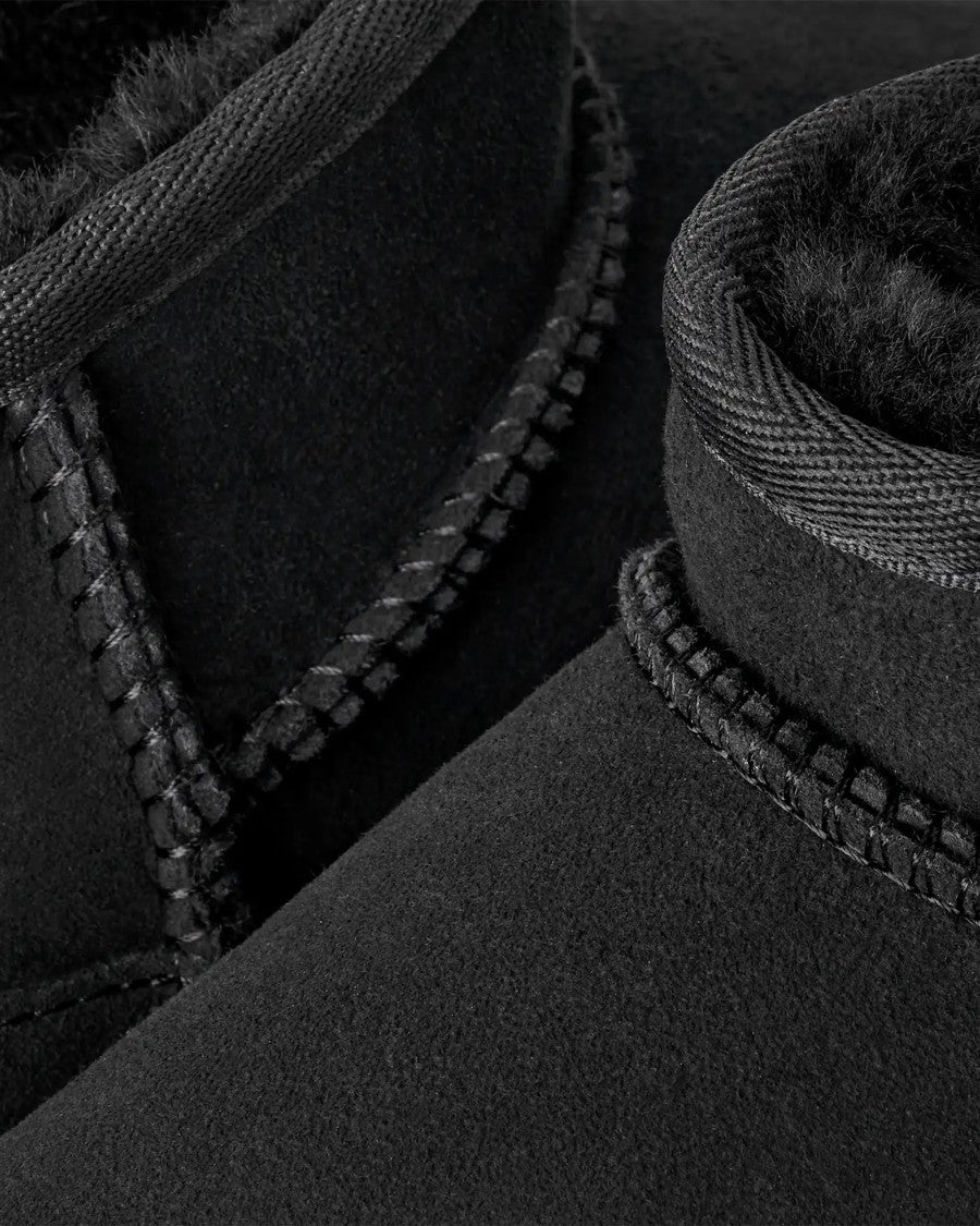 Ugg Black W Classic Ultra Mini Shearling Ankle Boots
