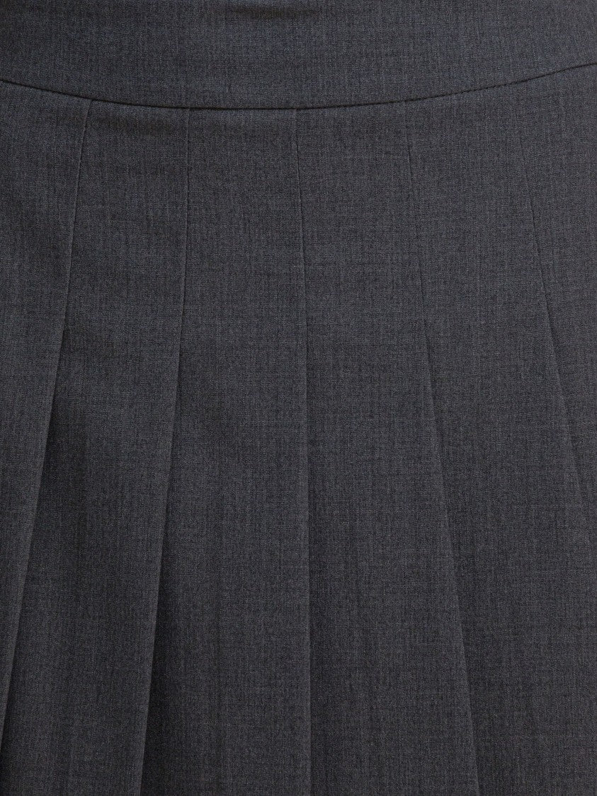 Semper Structured Pleated Miniskirt In Dark Grey