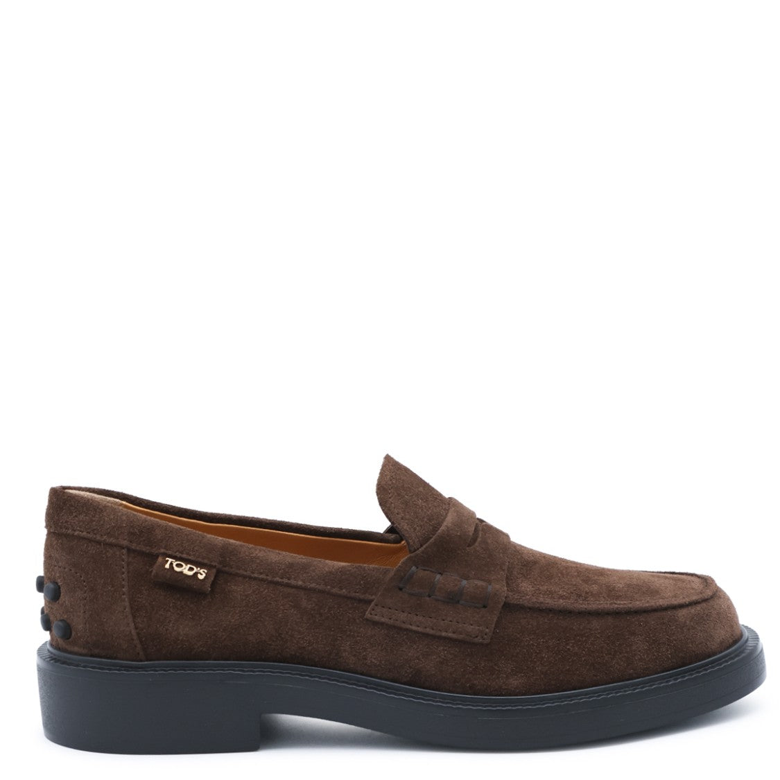 Tod's Penny Strap Loafers In Rich Brown Suede