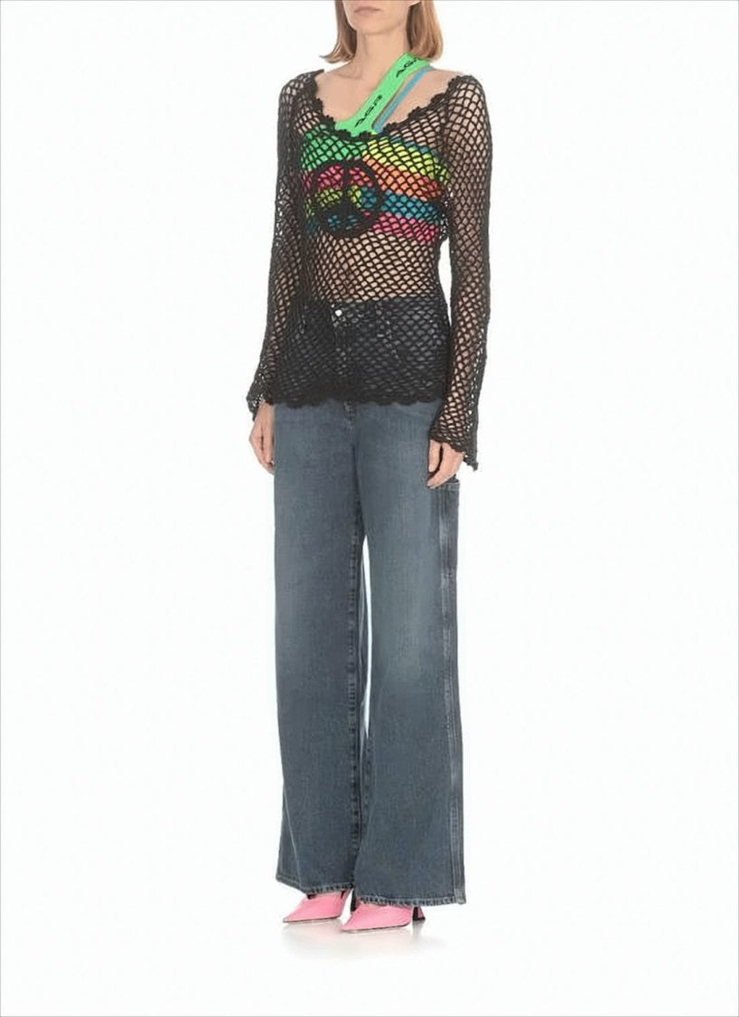 Agolde Wide-Leg Denim Pants With High Waist