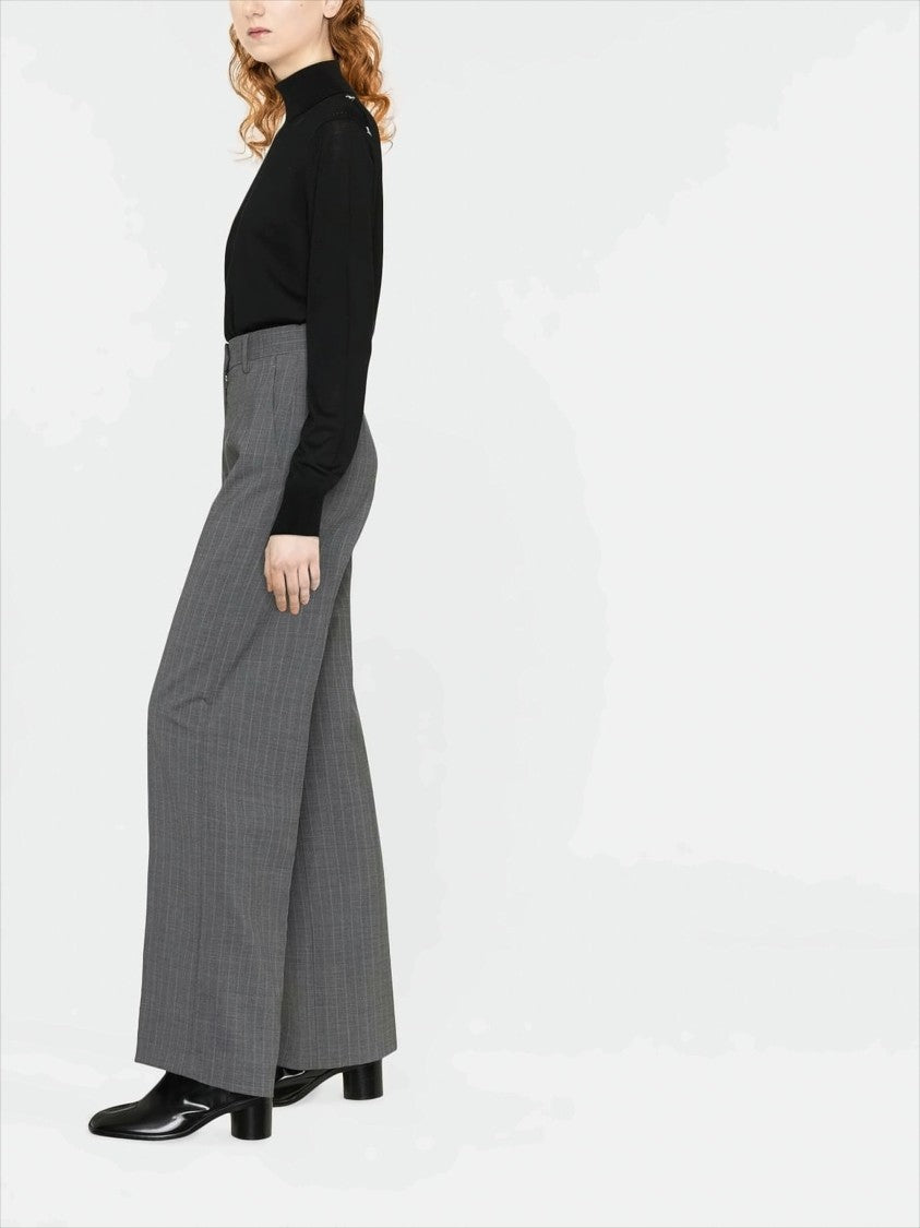 Maison Margiela High-Neck Wool Knit Sweater With Subtle Stitch Detailing