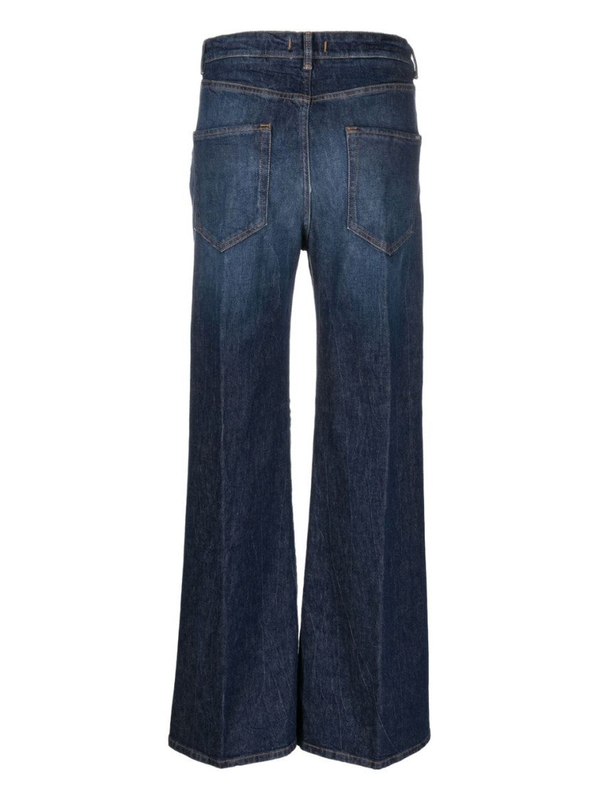 Seventy Indigo Blue Stonewashed High-Waisted Jeans