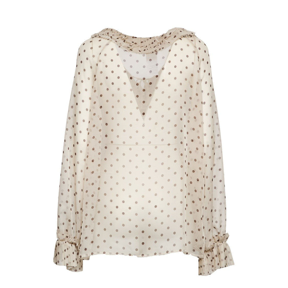 Parosh Pallina Polka Dot Chiffon Blouse