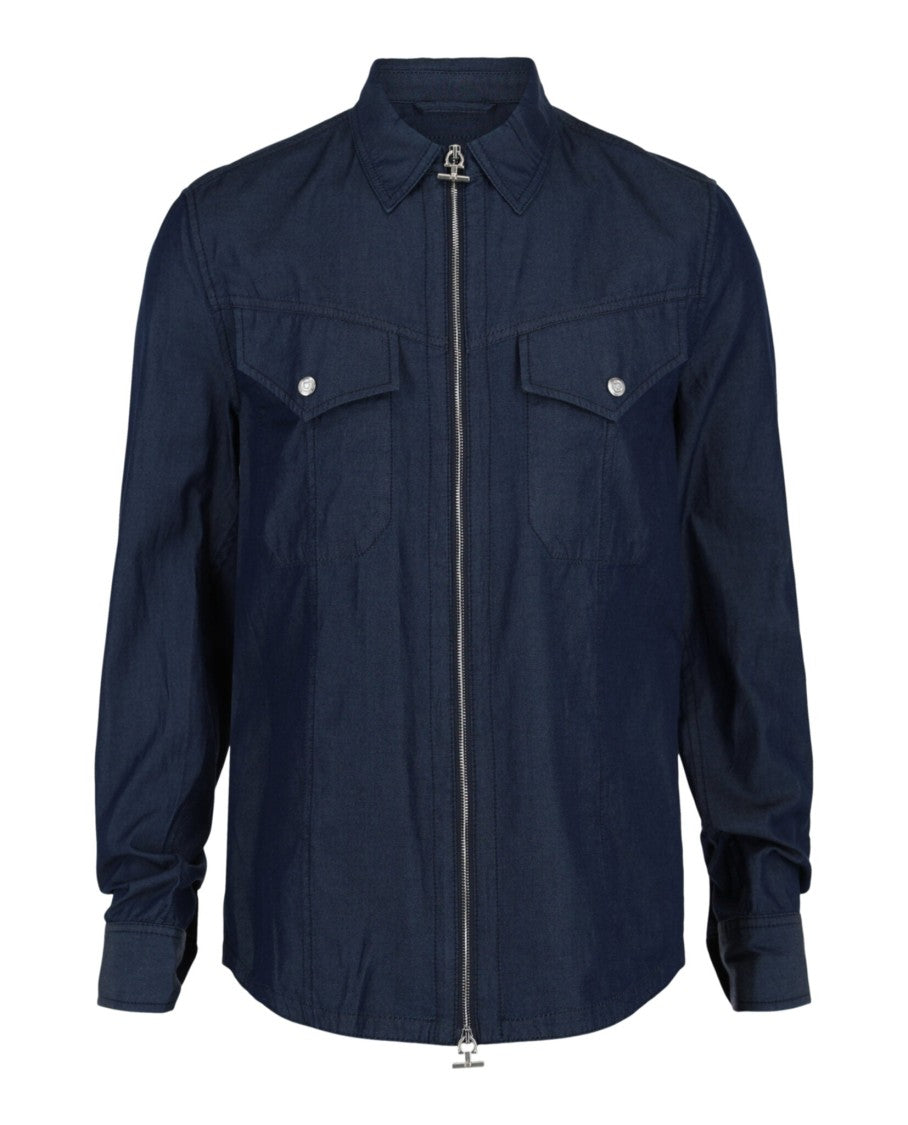 Ferragamo Denim Zipper Shirt