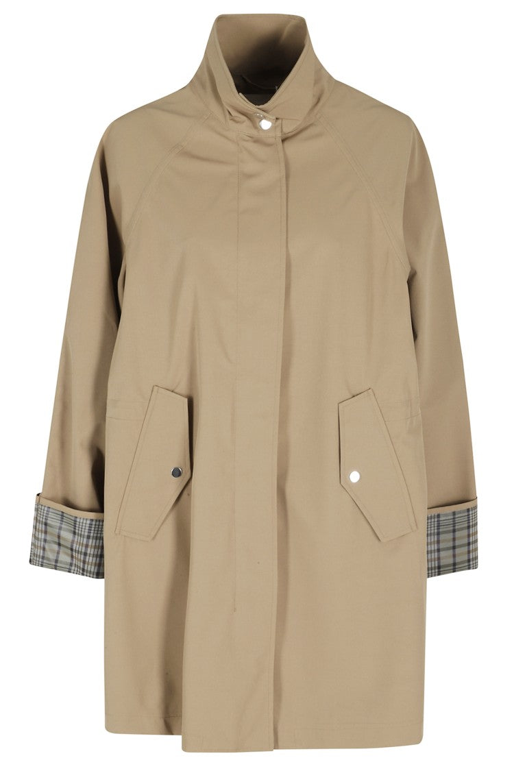 Oof Wear Beige Two Layers Check-Lined Polyester Raincoat