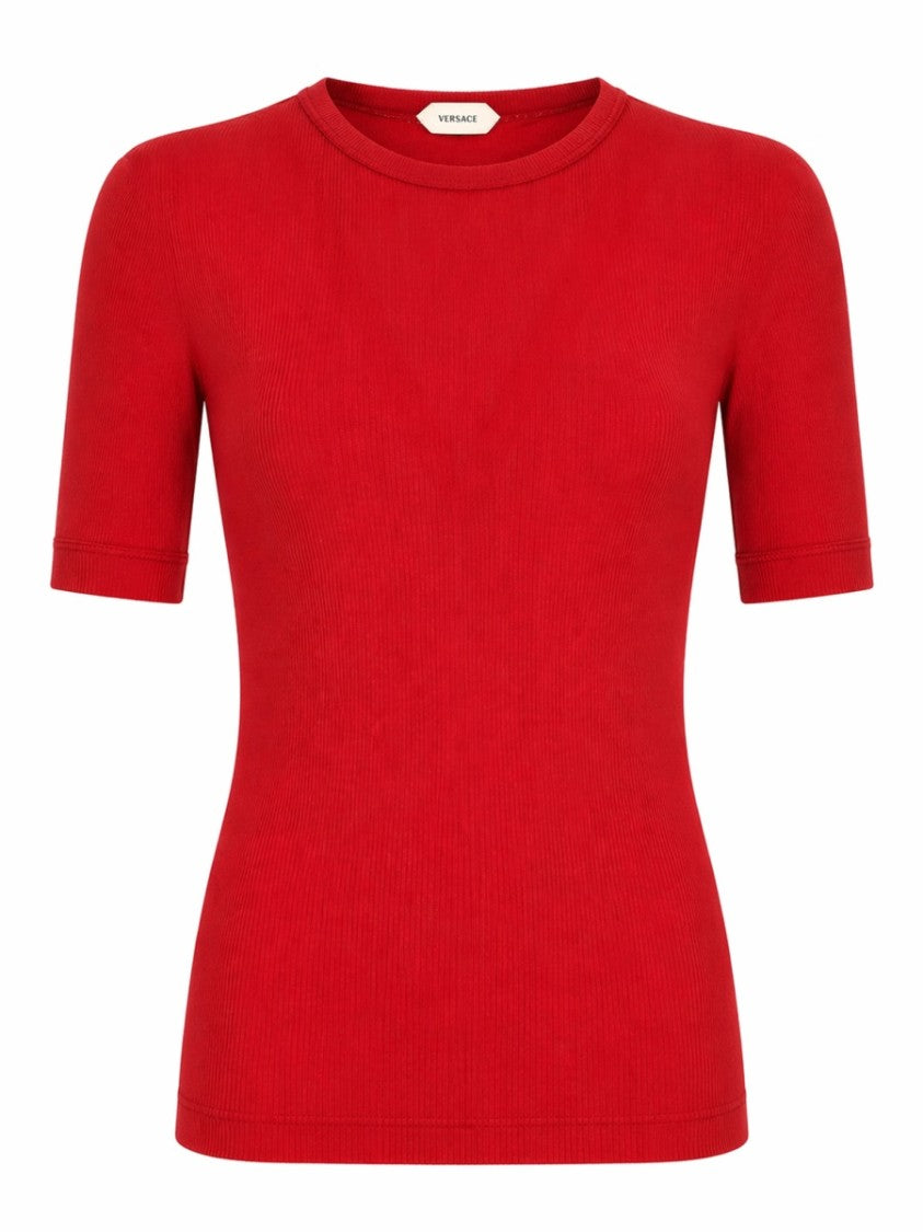 Versace Slim Fit Ribbed Virgin Wool T-Shirt