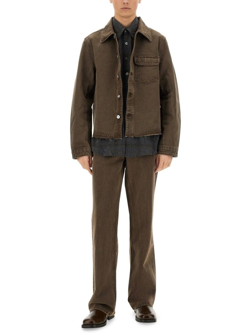 Our Legacy Subtle Checkered Long-Sleeve Shirt With Classic Collar