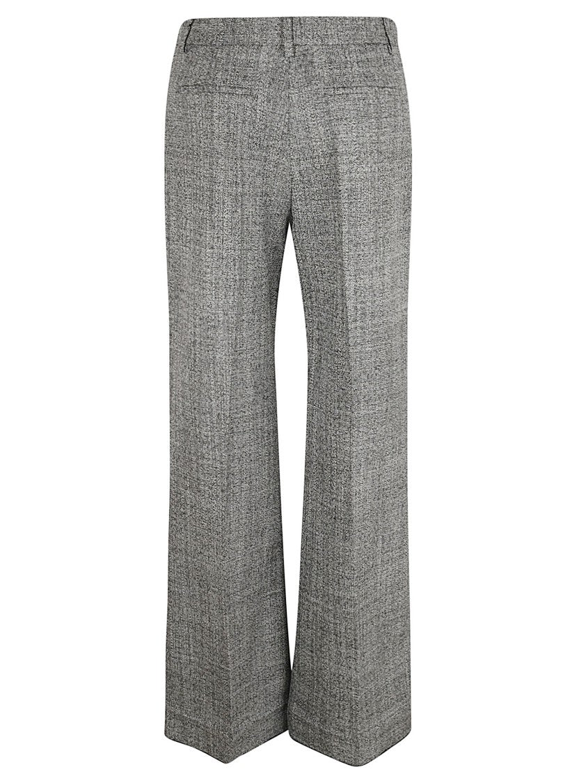 Valentino Garavani Flared White Trousers With Metal Closure