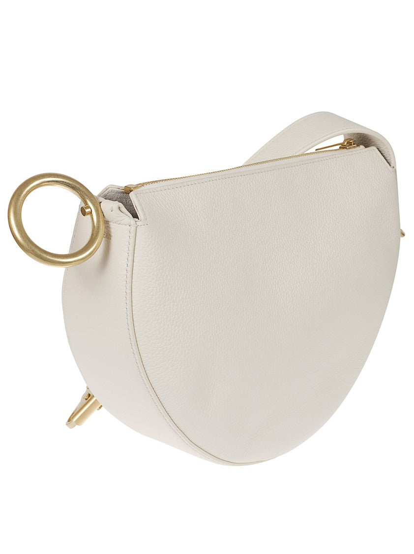 Burberry Half-Moon Pebble Calf Leather Handbag