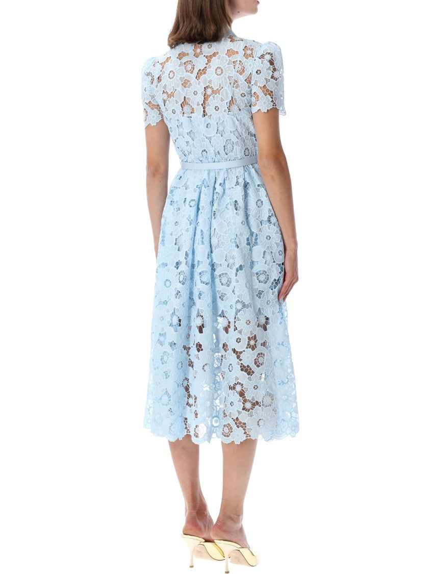 Self-Portrait Floral Lace Midi Dress