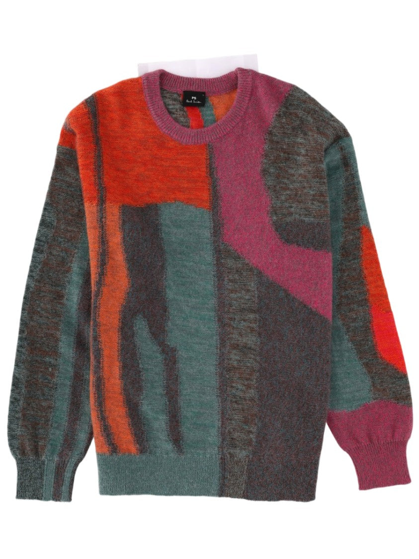 Ps Paul Smith Abstract Floral Pattern Knit Sweater By Ps Paul Smith