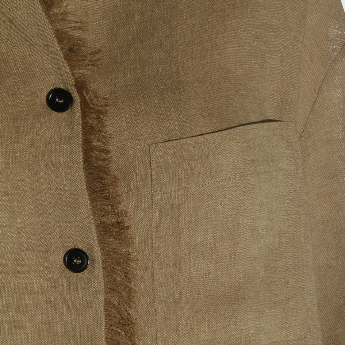 Antonelli Firenze Relaxed Fit Shirt With Textured Fabric And Frayed Edges