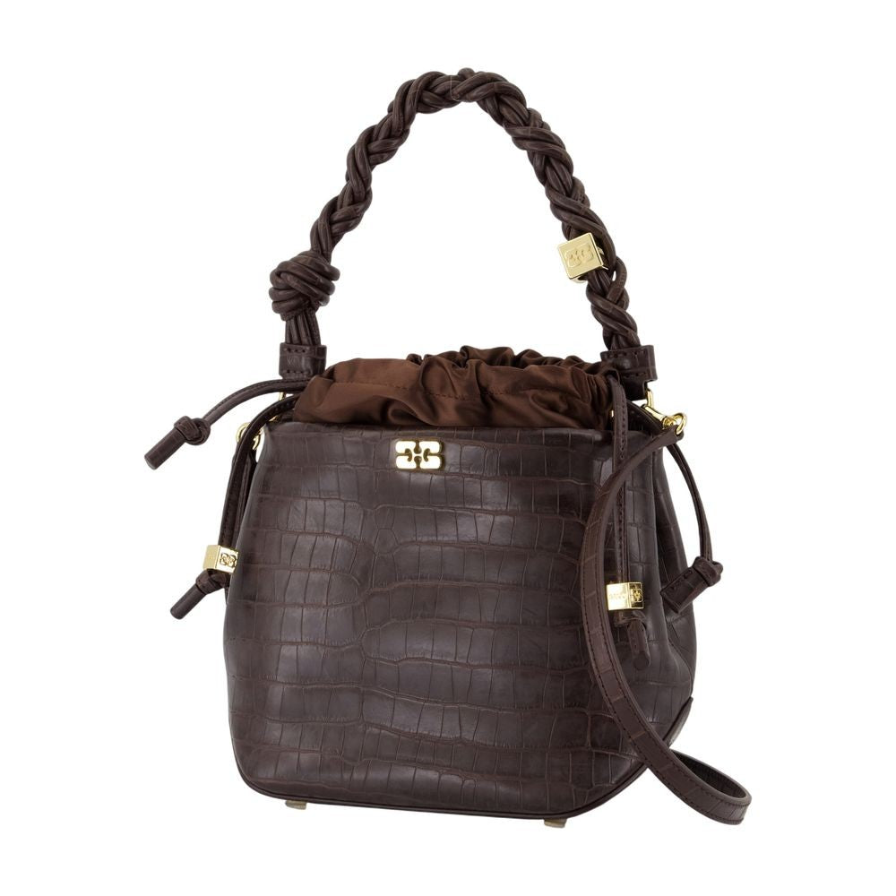 Ganni Bou Bucket Purse - Synthetic - Brown