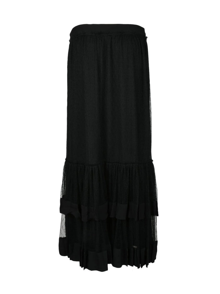 Twin-Set Black Viscose Skirt