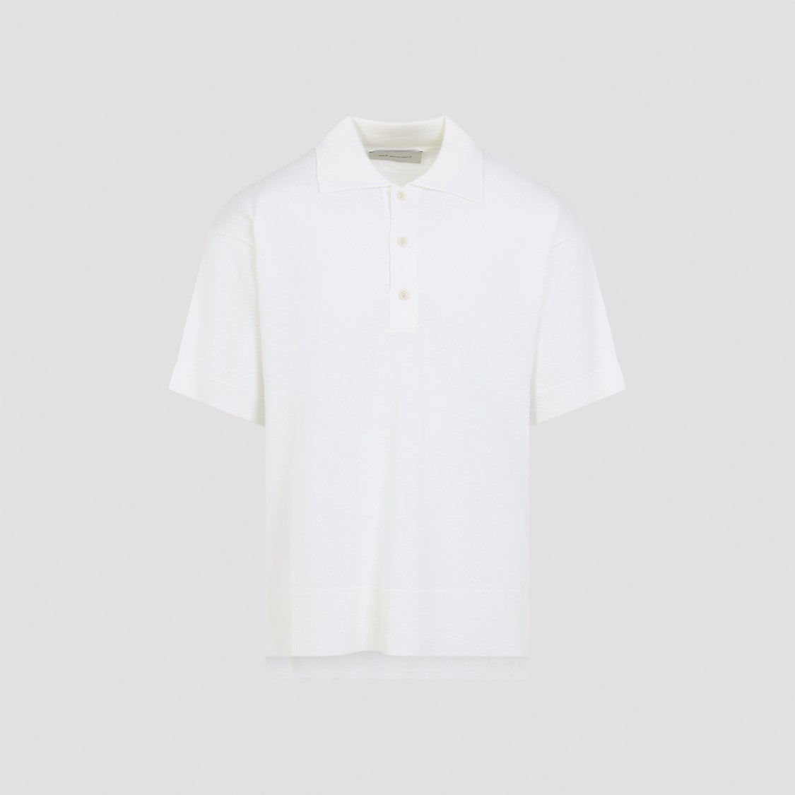 Ami Paris Wool-Silk Blend Polo Shirt With Classic Collar