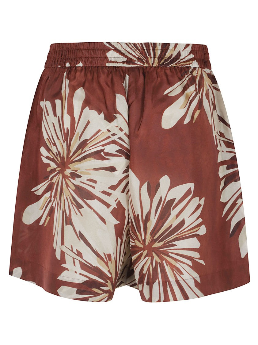 Brunello Cucinelli Bloom Print Silk Shorts