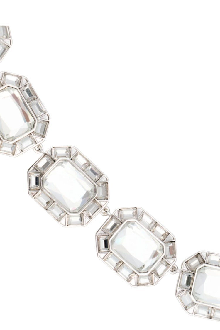 Self-Portrait Silver Silver Crystal Zirconia Coated Brass Necklace