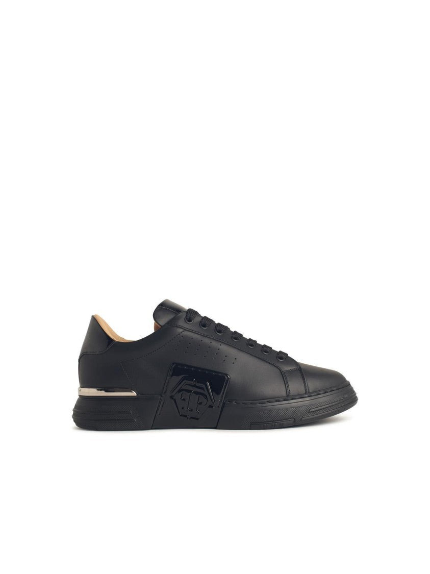 Philipp Plein Hexagon' Black Leather Sneakers