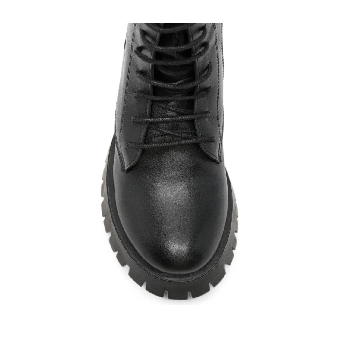 Sergio Moretti Black Leather Minimalist Lace-Up Boots