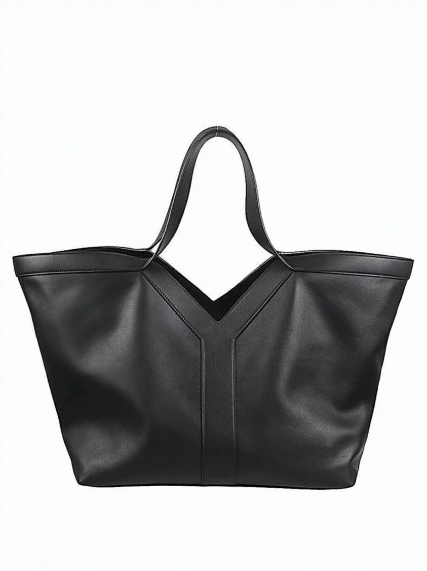 Saint Laurent Structured Calf Leather Y Tote Bag
