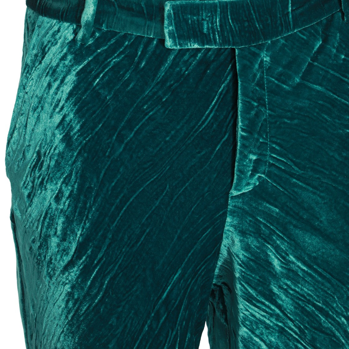 Etro Froissé Velvet Trousers With Concealed Zip And Side Pockets