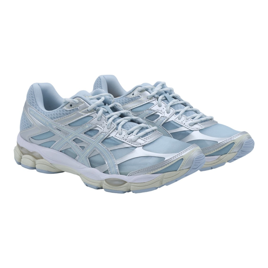 Asics Sporty Blue Sneakers With Mesh And Synthetic Overlays