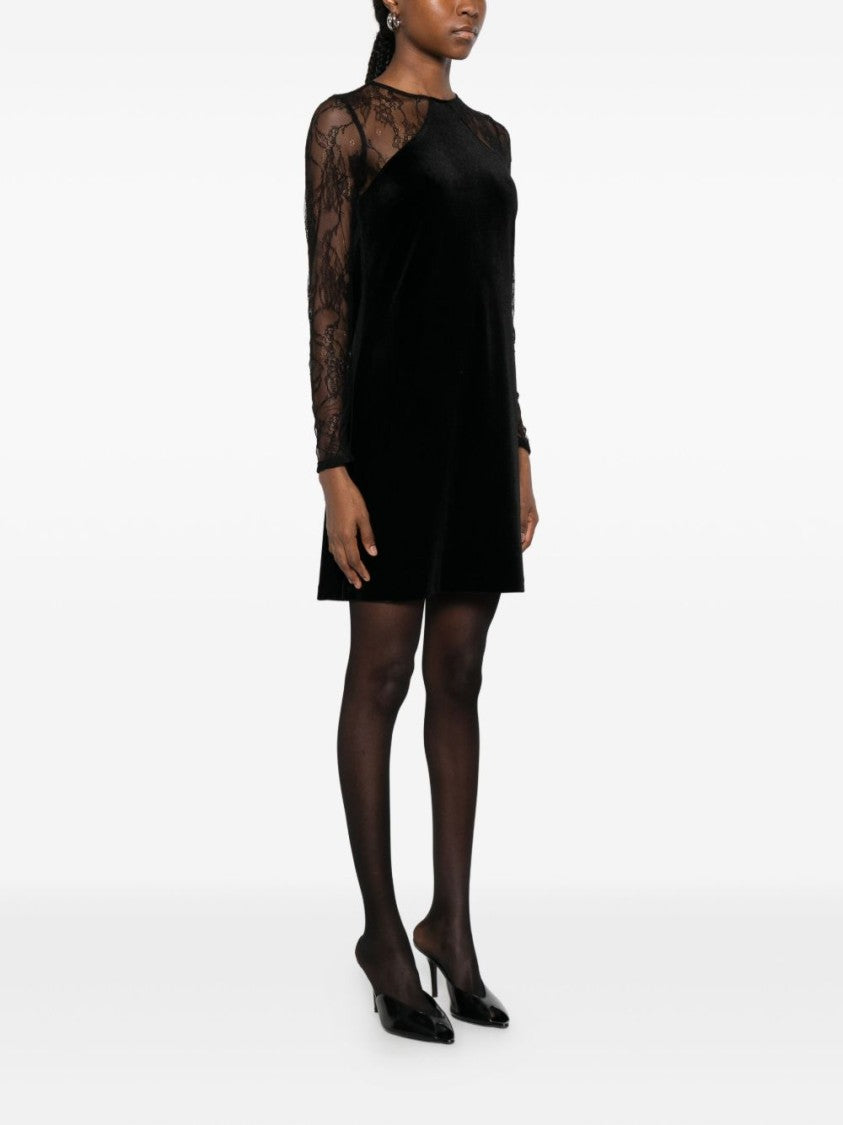 Liu Jo Velvet And Lace Mini Dress