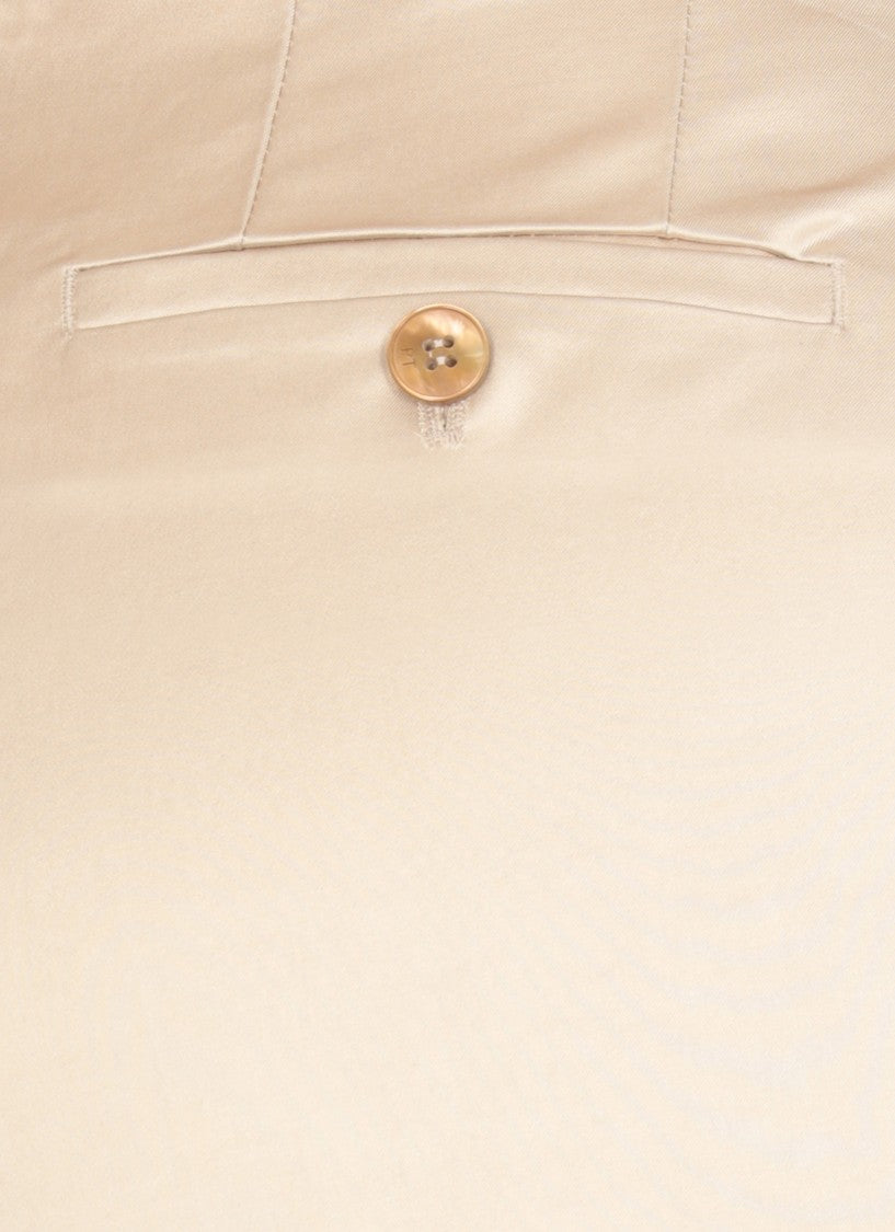 Pt Torino Ivory Cotton And Viscose Pants