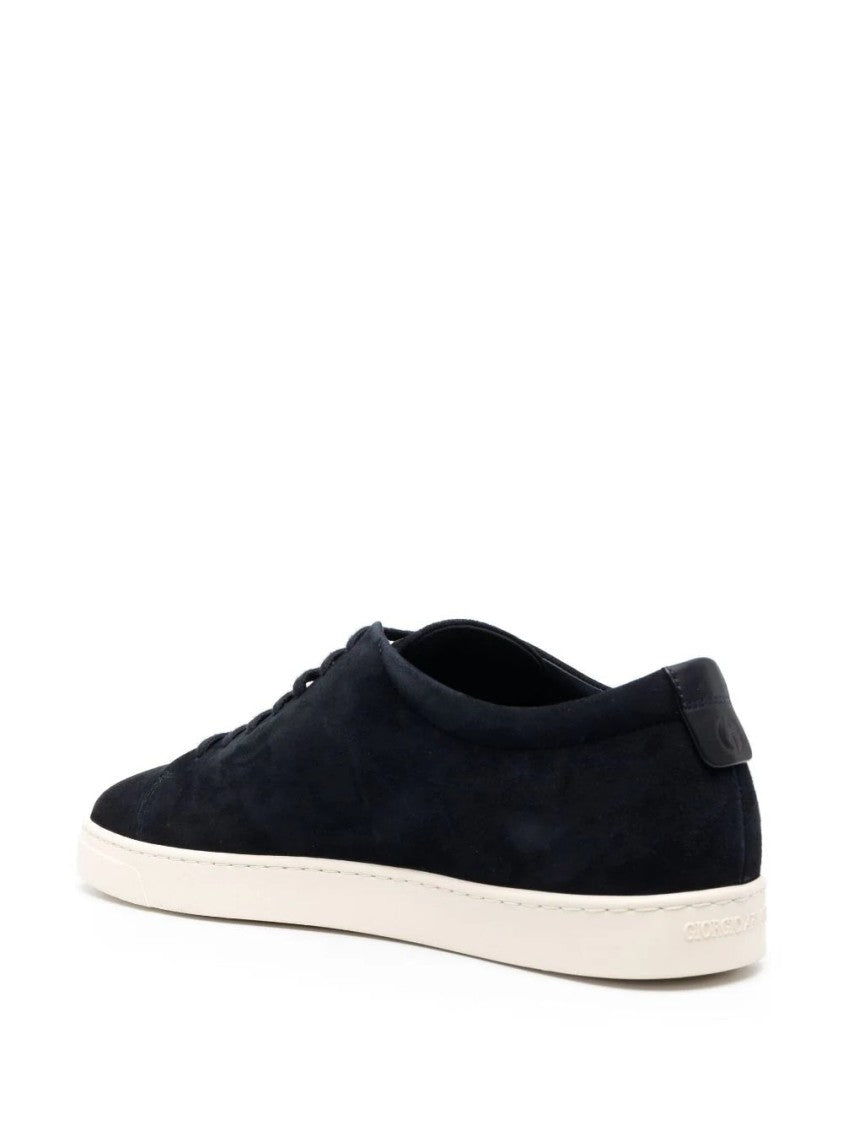 Giorgio Armani Refined Black Trainers With Soft Leather Upper