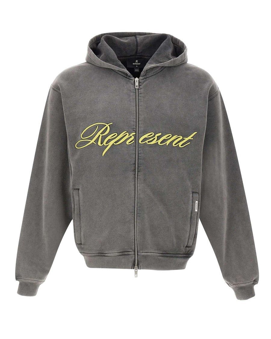 Represent Script Logo Sweatshirt – Grey
