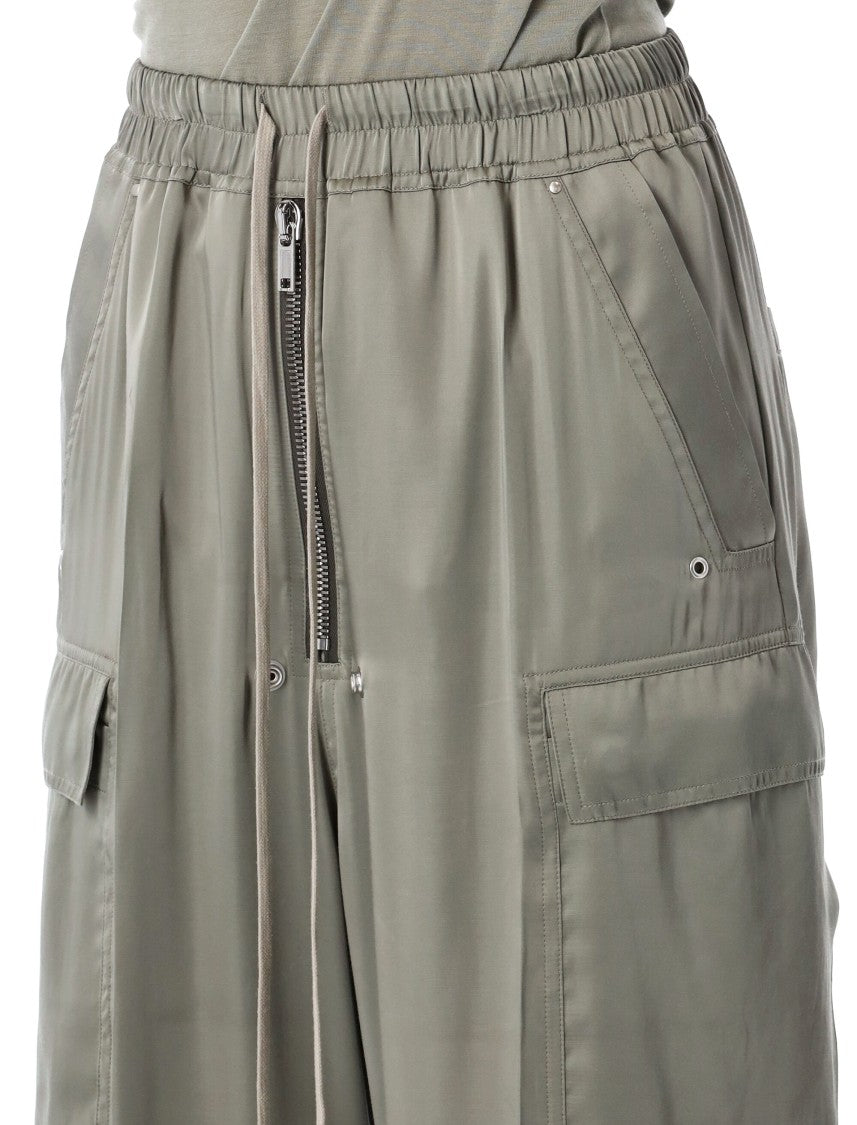 Rick Owens Cargobelas Celadon Cargo Pants With Wide Leg