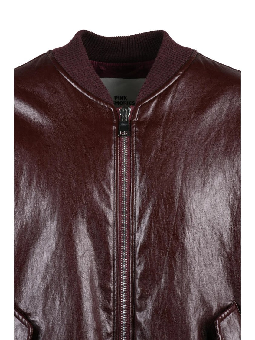 Pink Memories Pink Memories Oversized Bomber Jacket With Reflective Finish
