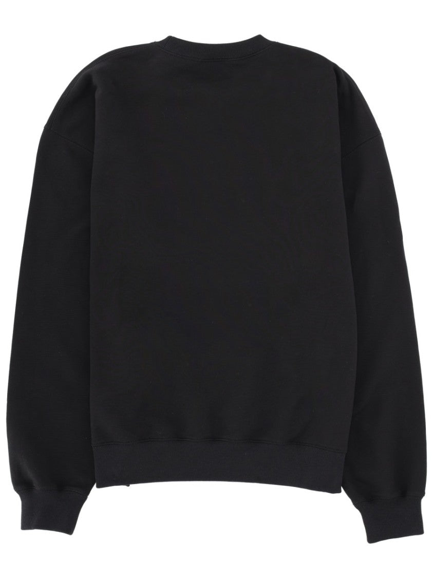 Gucci Black Embossed Logo Cotton Sweatshirt