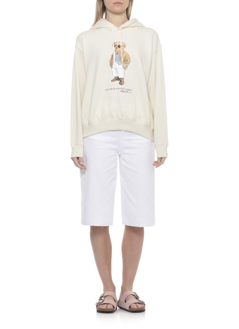 Polo Ralph Lauren Ivory Polo Bear Cotton Hoodie