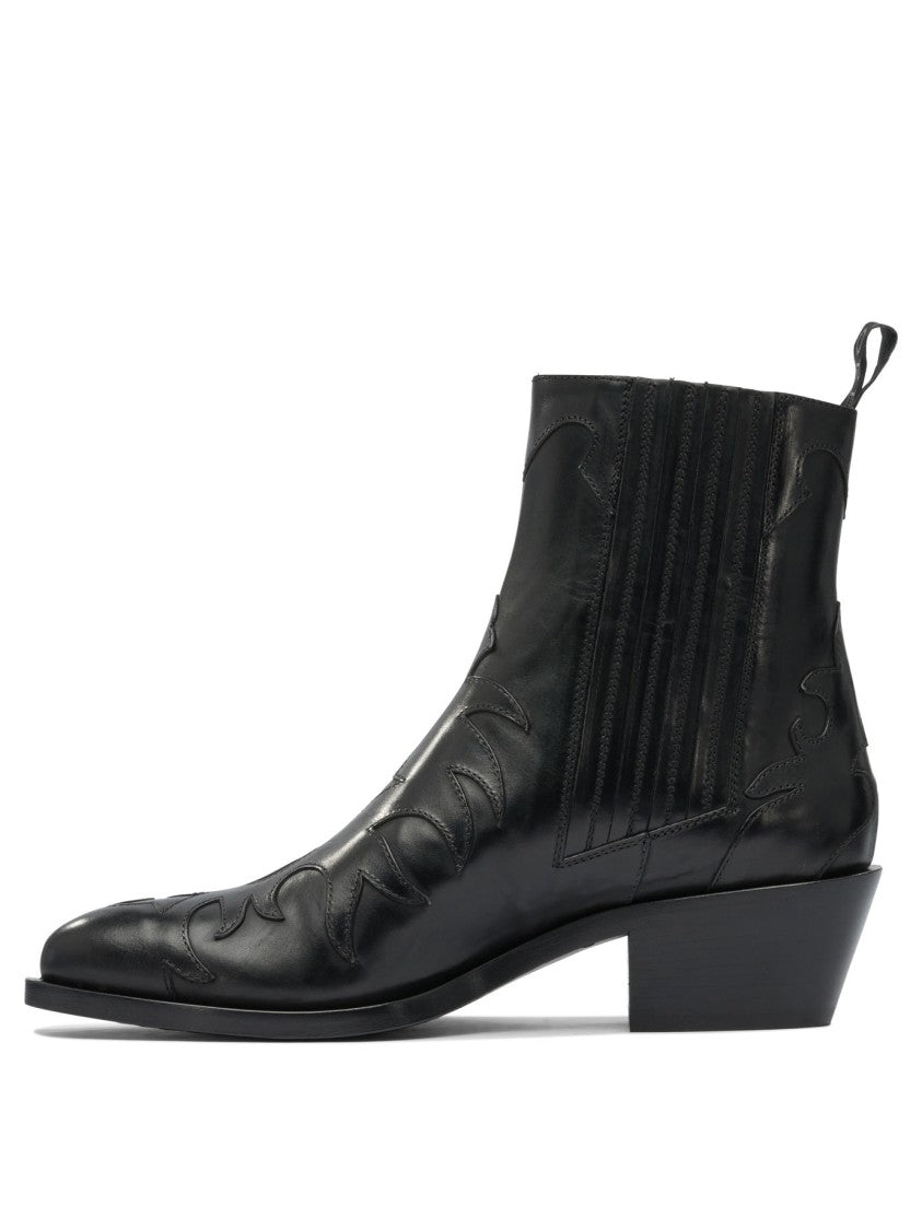 Sartore Pointed Toe Black Ankle Boots