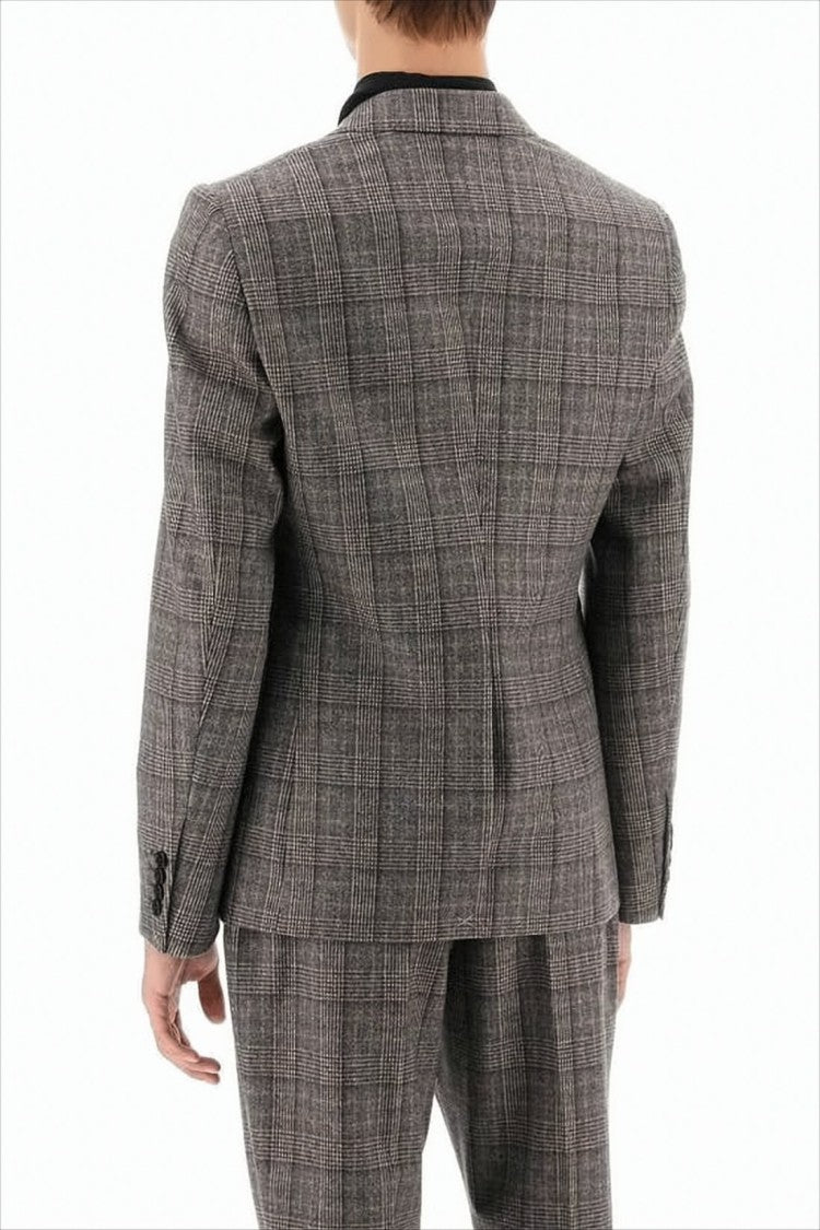 Celine Classic Plaid Tailored Celine Jacket With Structured Silhouette