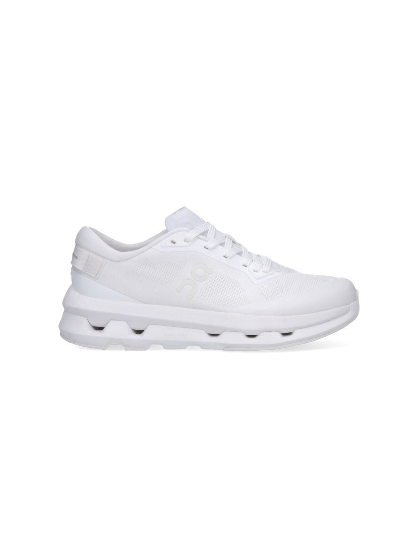 On White Cloudzone Segmented Sole Fabric Sneakers