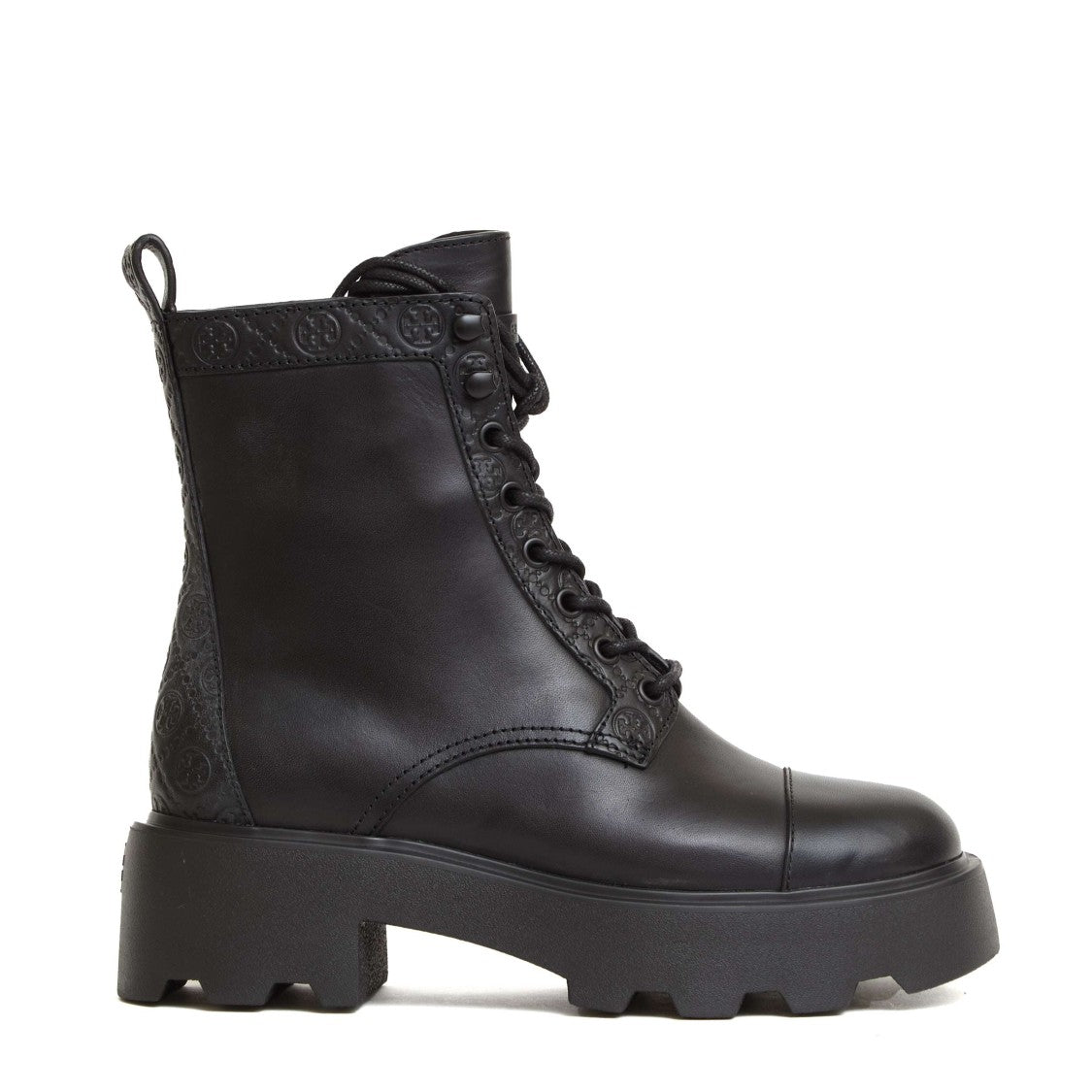 Tory Burch Lace-Up Ankle Boots With Embossed Logo Details