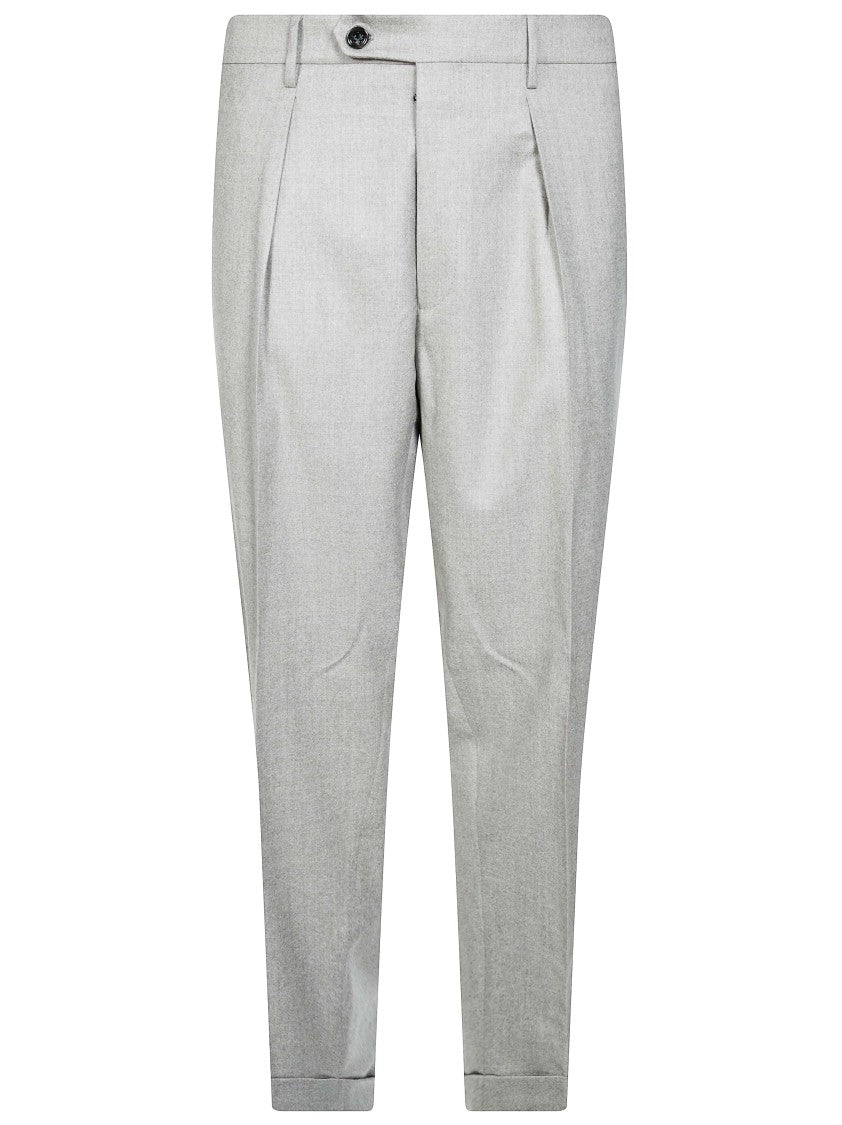 Berwich Grey Tailored Pleated Formal Pants