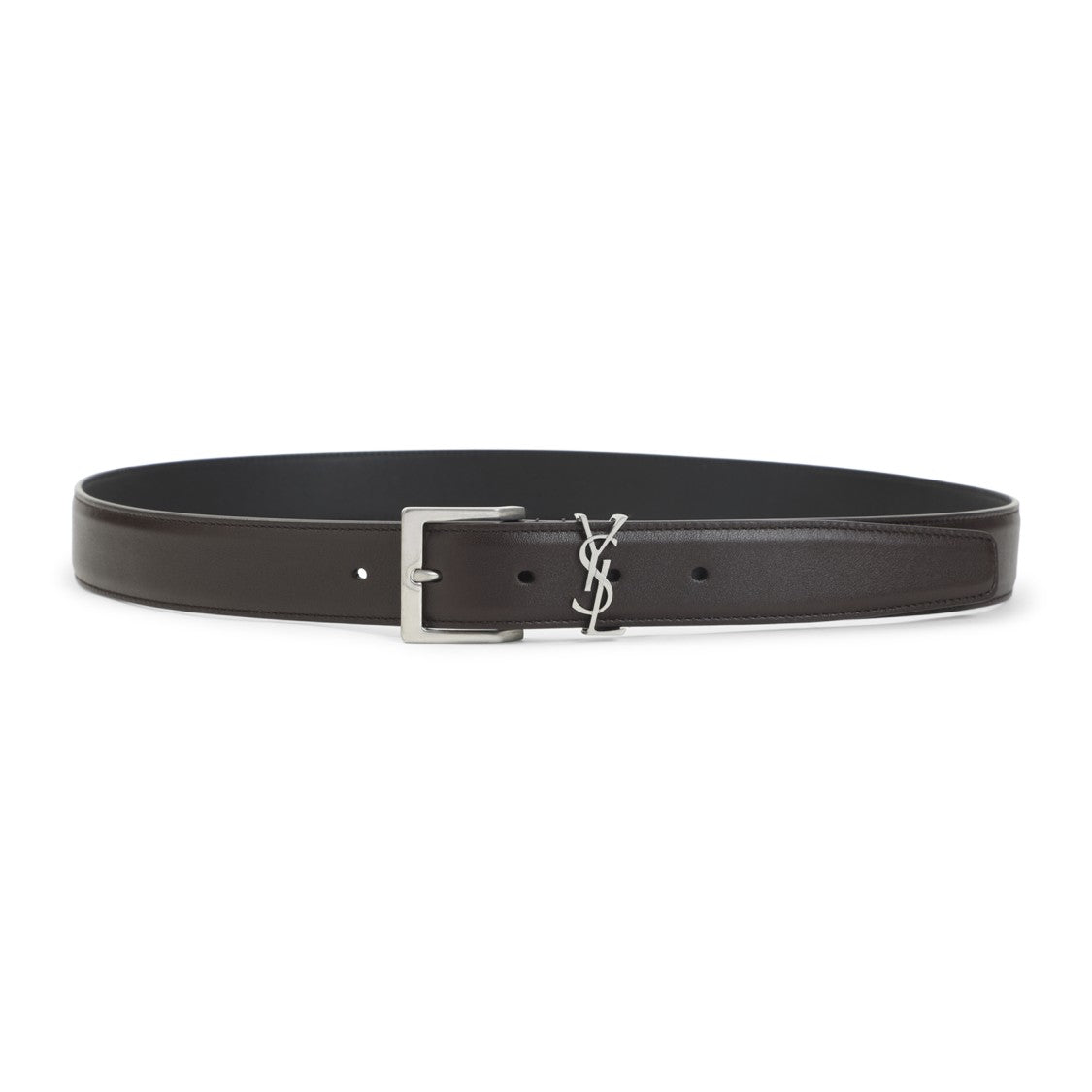 Saint Laurent Classic Brown Calf Leather Belt