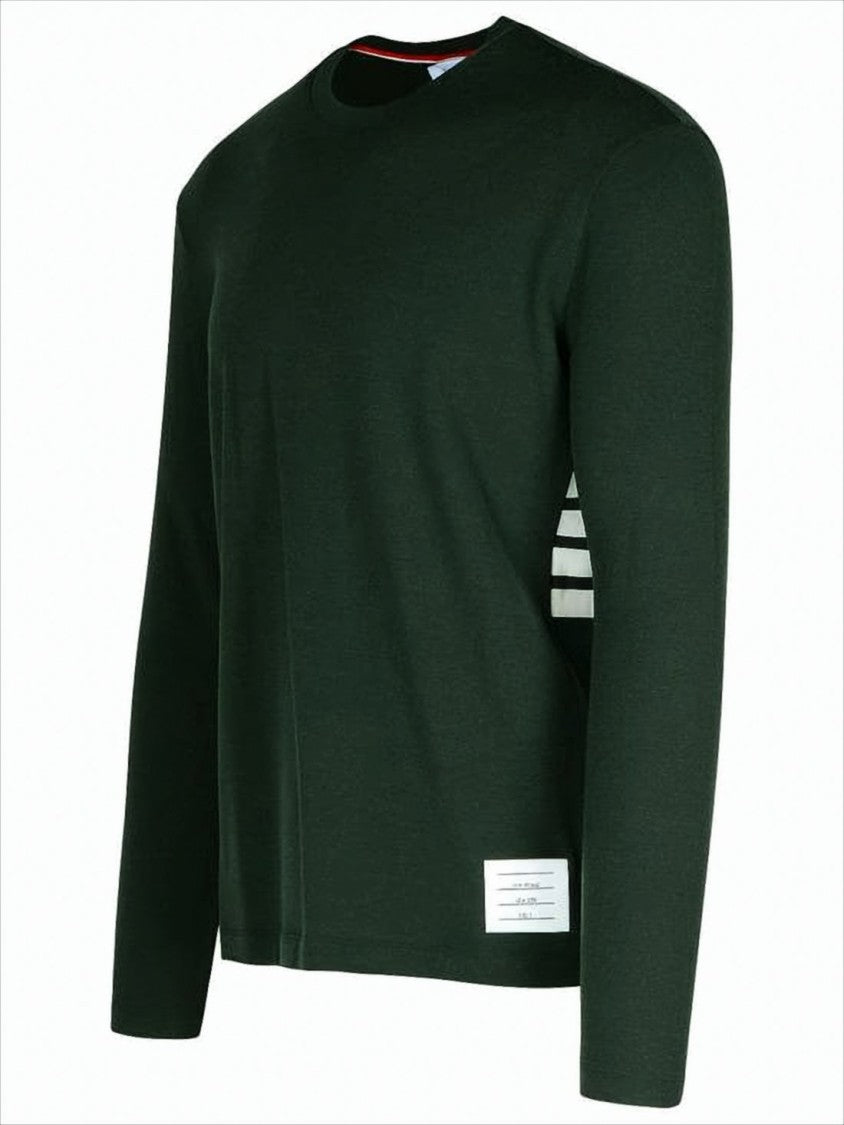 Thom Browne Classic Dark Green Crew Neck Knit Sweater