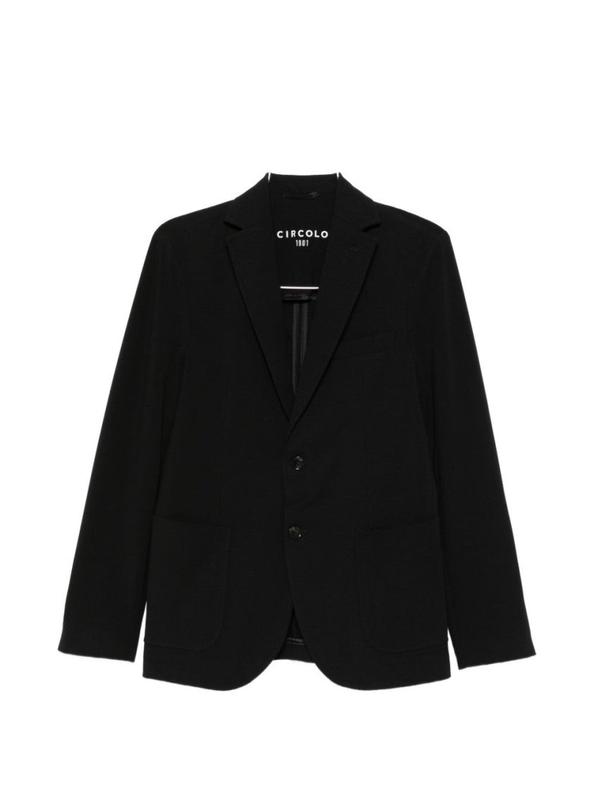 Circolo 1901 Tailored Black Blazer With Two-Button Fastening And Notched Lapels