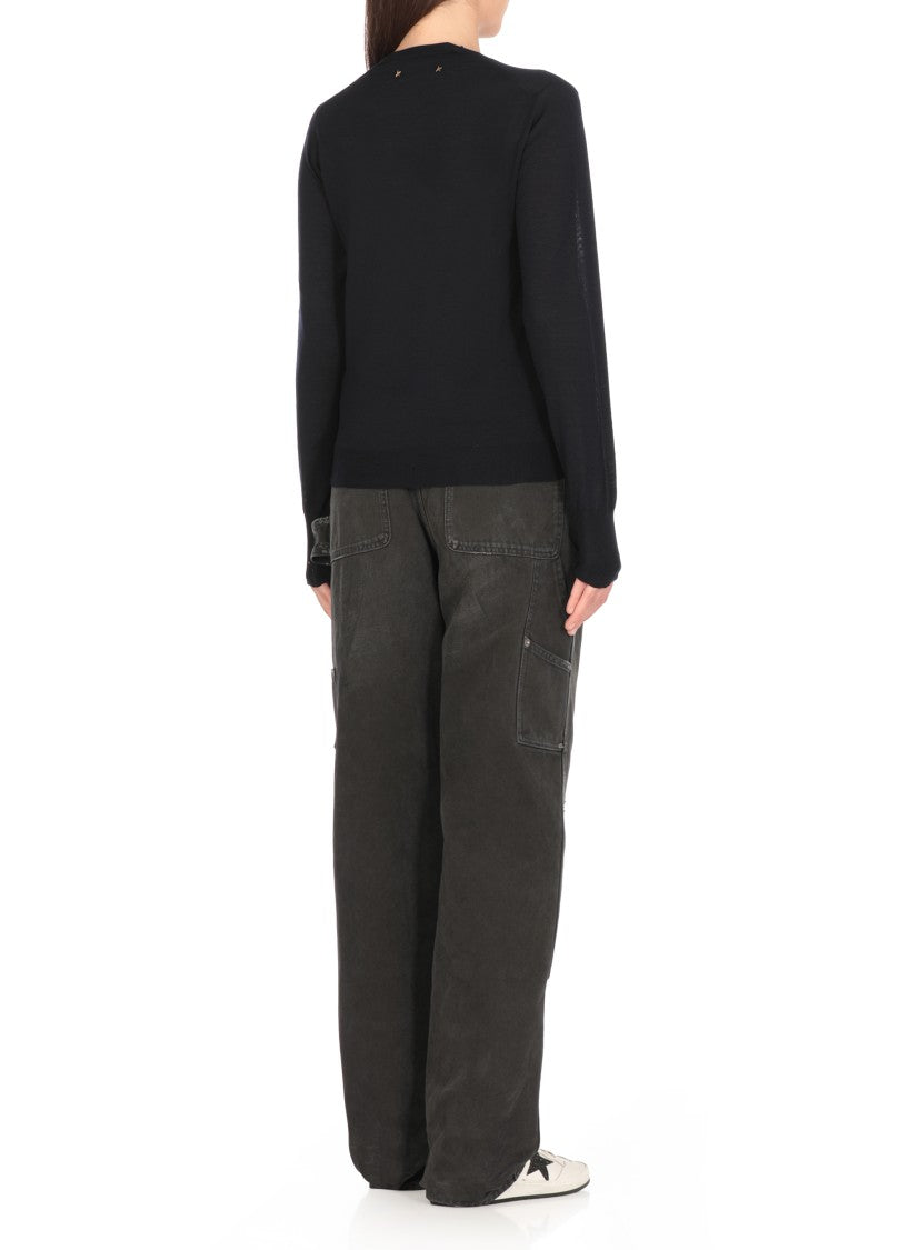 Golden Goose Fitted Wool Sweater With Star Embellishments