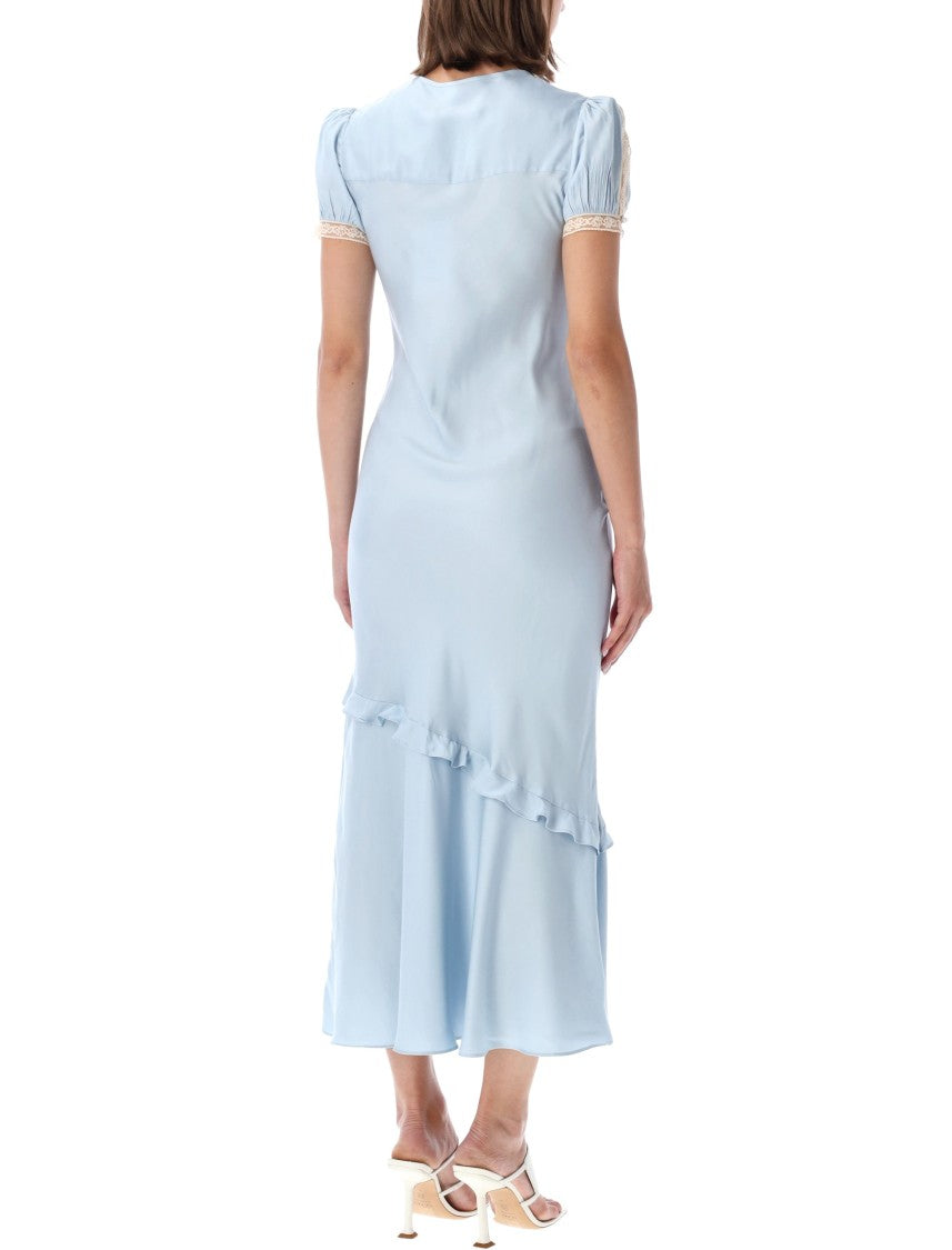 Self-Portrait Light Blue Lace Midi Dress