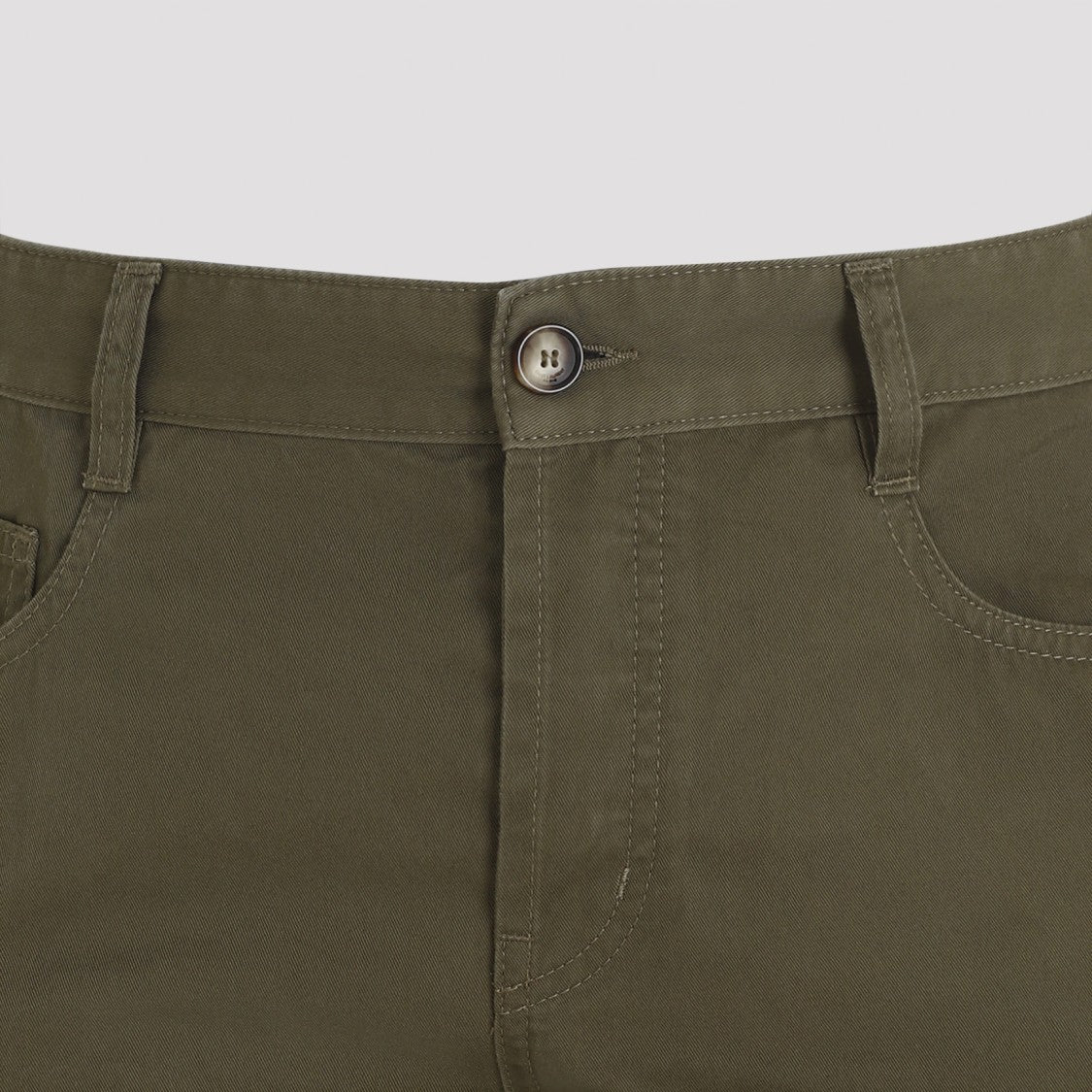 Saint Laurent Authentic Kaki Green Cotton Slim Fit Pants