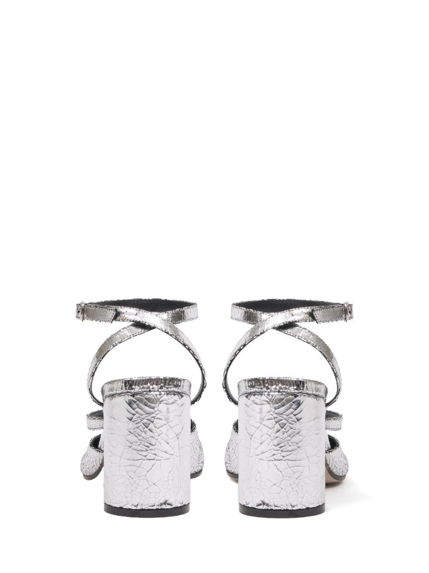 Maison Margiela Tabi Broken Mirror Pump Sandal With Adjustable Ankle Strap