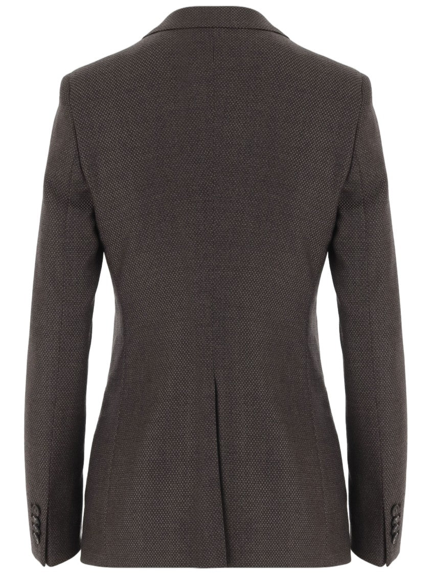 Tagliatore Brown Wool Blazer With Peak Lapel