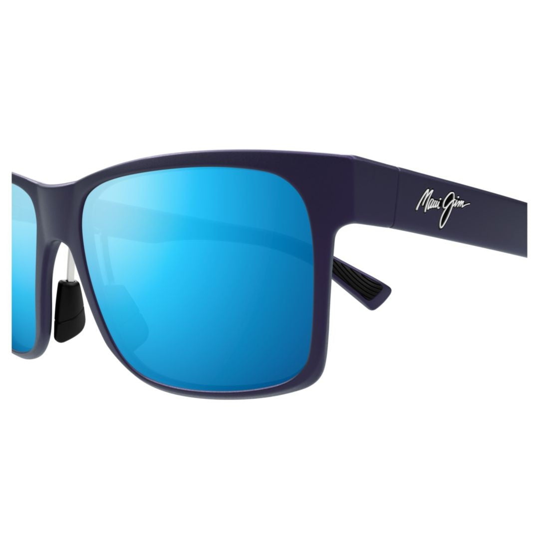 Maui Jim Hoopili Matte Finish Rectangular Frame Sunglasses With Reflective Blue Lenses
